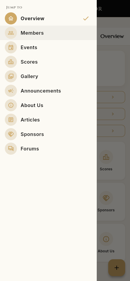 Jump-to section menu