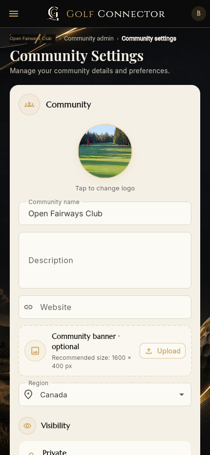 Community settings